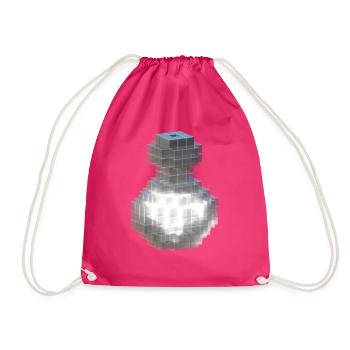 White Crystal Bottle with Fluorescent White Potion - Drawstring Bag - fuchsia - Front