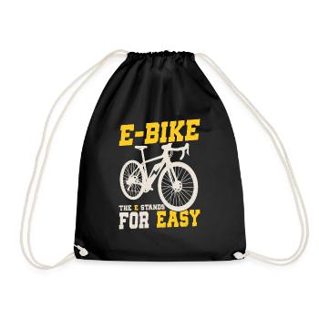 E-Bike The E Stands For Easy Electric Pedelec - Drawstring Bag - black - Front