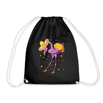 Cinco de mayo funny flamingo dabbing T Shirt - Drawstring Bag - black - Front