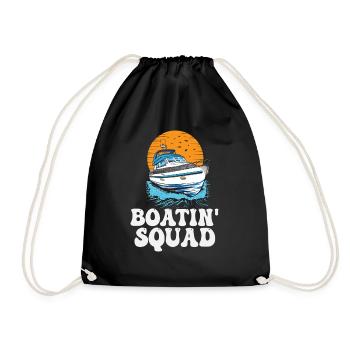 Motorboating Crew Pontoon Boatin Squad Lake Life - Turnbeutel - Schwarz - Vorne