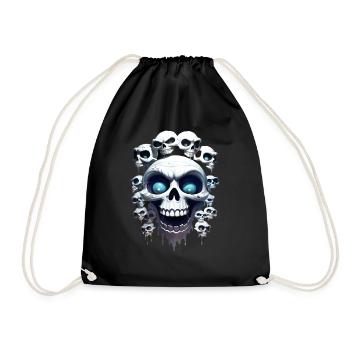 Drôles de têtes de squelette - Sac de sport léger - noir - Devant
