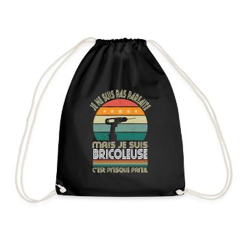 Je ne suis pas parfaite mais je suis bricoleuse - Sac de sport léger - noir - Devant
