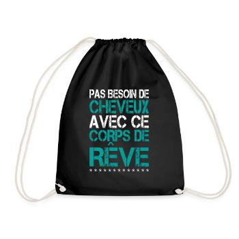 Pas besoin de cheveux avec ce corps de rêve - Sac de sport léger - noir - Devant