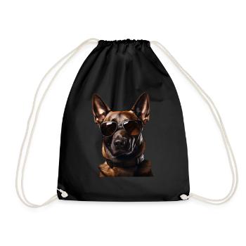 Malinois Cool - Malinois Hund - Turnbeutel - Schwarz - Vorne