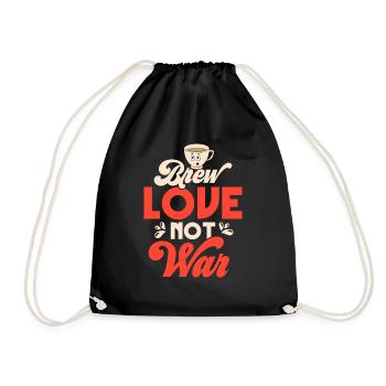 Brew love, not war Tea Bag Mug Tea Drinker - Turnbeutel - Schwarz - Vorne