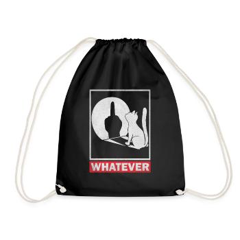 Whatever Middle Finger Cats Shadow - Drawstring Bag - black - Front
