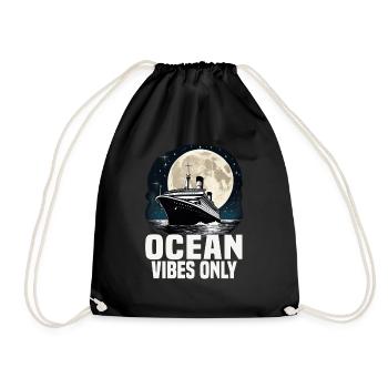 Ocean Vibes Only Cruise Ship Vacation Group - Turnbeutel - Schwarz - Vorne