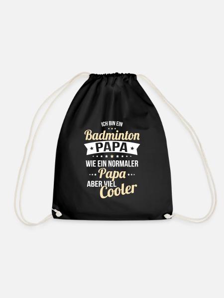 Badminton Papa wie ein normaler Papa viel cooler - Turnbeutel - Schwarz