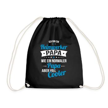 Heimwerker Papa wie ein normaler Papa viel cooler - Turnbeutel - Schwarz - Vorne