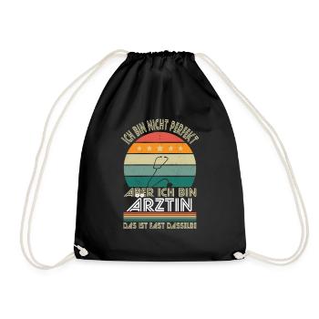 I'm not perfect, but I'm a doctor - Drawstring Bag - black - Front