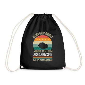 I'm not perfect, but I'm a mechanic - Drawstring Bag - black - Front