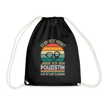I'm not perfect, but I'm a cop - Drawstring Bag - black - Front