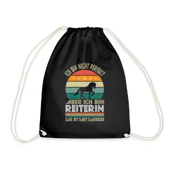 I'm not perfect, but I'm a rider - Drawstring Bag - black - Front