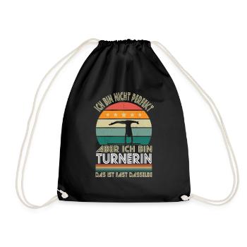 I'm not perfect, but I'm a gymnast - Drawstring Bag - black - Front