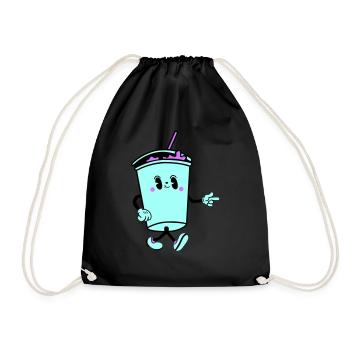 drink cartoon - Turnbeutel - Schwarz - Vorne