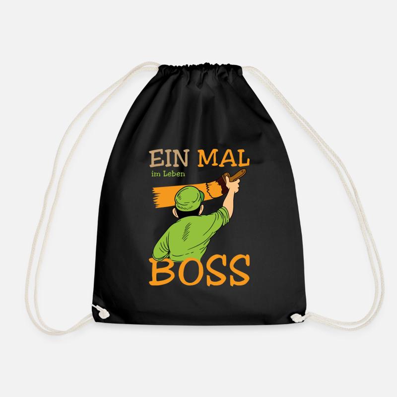 Einmal im Leben Malboss Lustiger Spruch Design - Turnbeutel - Schwarz