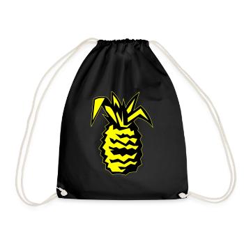 Pineapple 02 - Drawstring Bag - black - Front