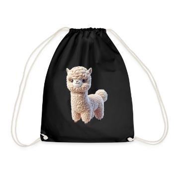 Alpaca 1 - Drawstring Bag - black - Front