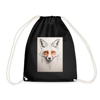 Geometrischer Fuchs - Turnbeutel - Schwarz - Vorne