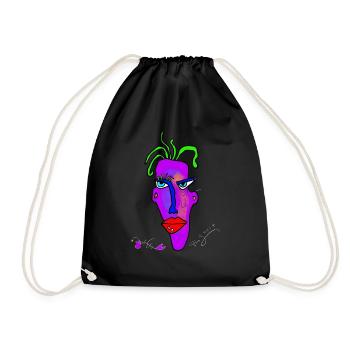 Maske neon - Turnbeutel - Schwarz - Vorne