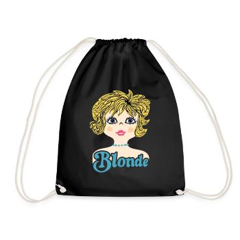 Retro Illustration Blonde - Turnbeutel - Schwarz - Vorne