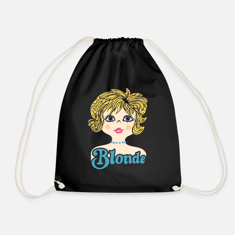 Retro Illustration Blonde - Turnbeutel - Schwarz