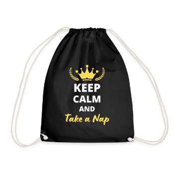 Keep Calm and Take a Nap - Drawstring Bag - black - Front