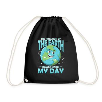 The Rotation Of The Earth Planet Earth Day - Drawstring Bag - black - Front