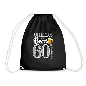 60th birthday Cheers and Beers To 60 Years 1959 - Drawstring Bag - black - Front