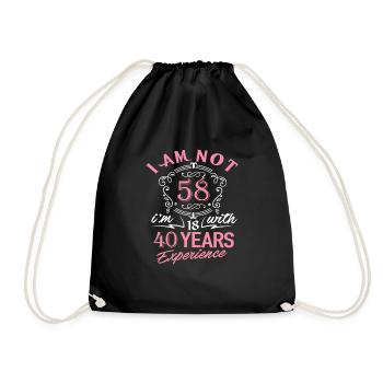 Je n’ai pas 58 ans, j’ai 18 ans avec 40 ans d’expérience - Sac de sport léger - noir - Devant