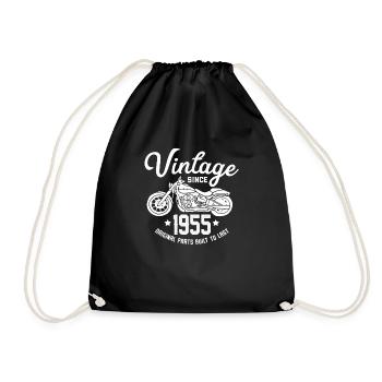 Vintage Since 1955 Motobike - Drawstring Bag - black - Front