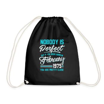 February 1975 You are pretty close perfect - Drawstring Bag - black - Front