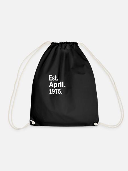Est April 1975 - Drawstring Bag - black