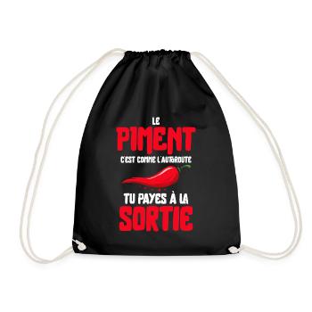 Piment humour bouffe rigolo rouge manger cuisto - Sac de sport léger - noir - Devant