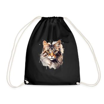The Mysterious Cat - Drawstring Bag - black - Front