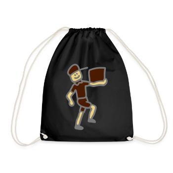 Parcel post 3 - Drawstring Bag - black - Front