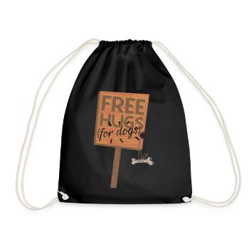 Free hugs for dogs - Turnbeutel - Schwarz - Vorne