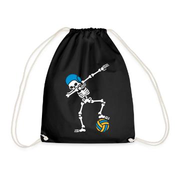 DAB DABBING Skelett Wasserball Halloween - Turnbeutel - Schwarz - Vorne