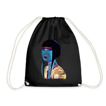 Geisha - Drawstring Bag - black - Front