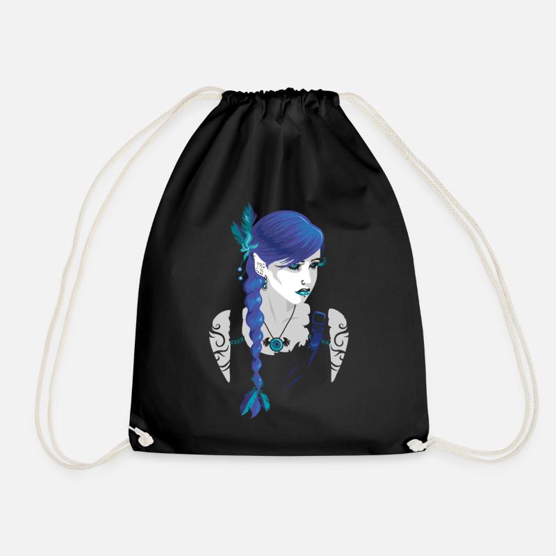 Dark elve - Drawstring Bag - black