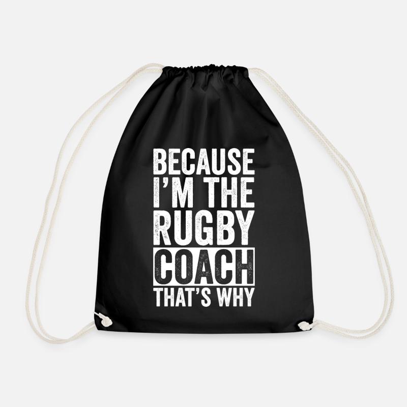 Funny gift for rugby coach coach - Drawstring Bag - black