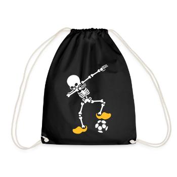 Dab dabbing skeleton Netherlands Orange European Football Championship - Drawstring Bag - black - Front