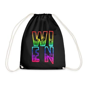 wien rs regenbogen - Turnbeutel - Schwarz - Vorne