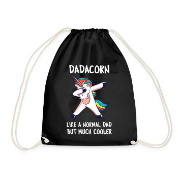 Dadacorn III - Awesome Dad Einhorn - Turnbeutel - Schwarz - Vorne