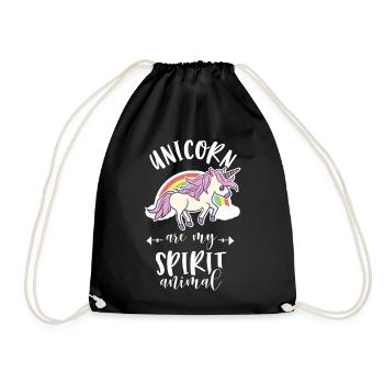 Unicorn Einhorn Pferd Fabelwesen Unicorns - Turnbeutel - Schwarz - Vorne