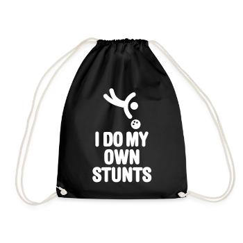 Lustige Bowling Bowling Spieler I DO MY OWN STUNTS - Turnbeutel - Schwarz - Vorne