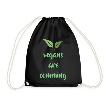 Vegan Vegan Animal Welfare Vegetarian Vegetarian - Drawstring Bag - black - Front