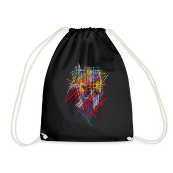Scifi Pattern Abstract - Drawstring Bag - black - Front