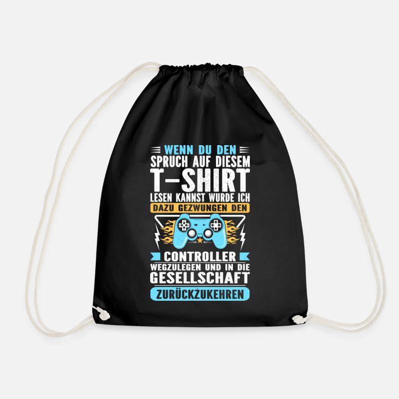 If you can read the saying Gaming - Drawstring Bag - black