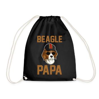 Hund Beagle Papa - Turnbeutel - Schwarz - Vorne